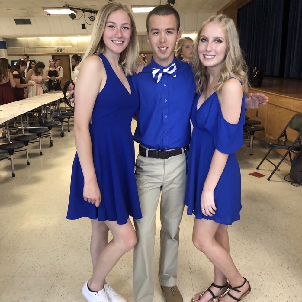 Royal Blue off the shoulder dress